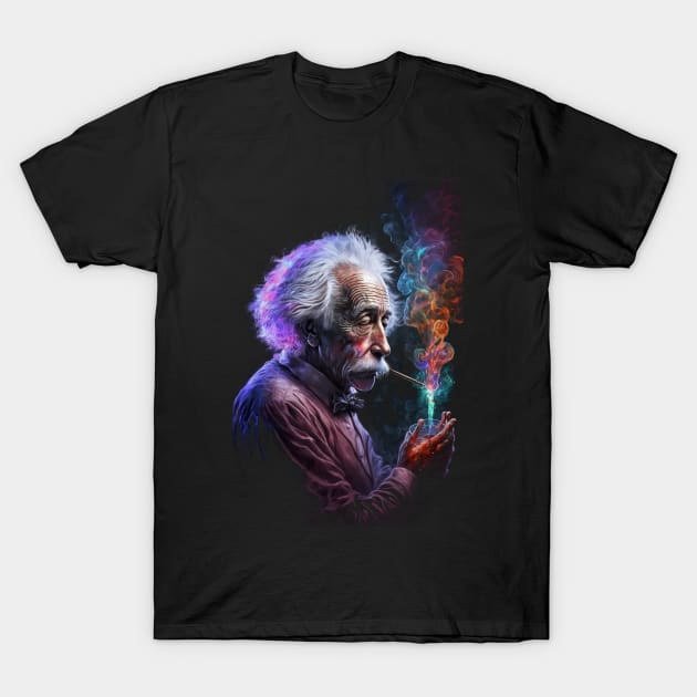 Neon Genius: Einstein Takes a Puff 3 T-Shirt by MAPublishings